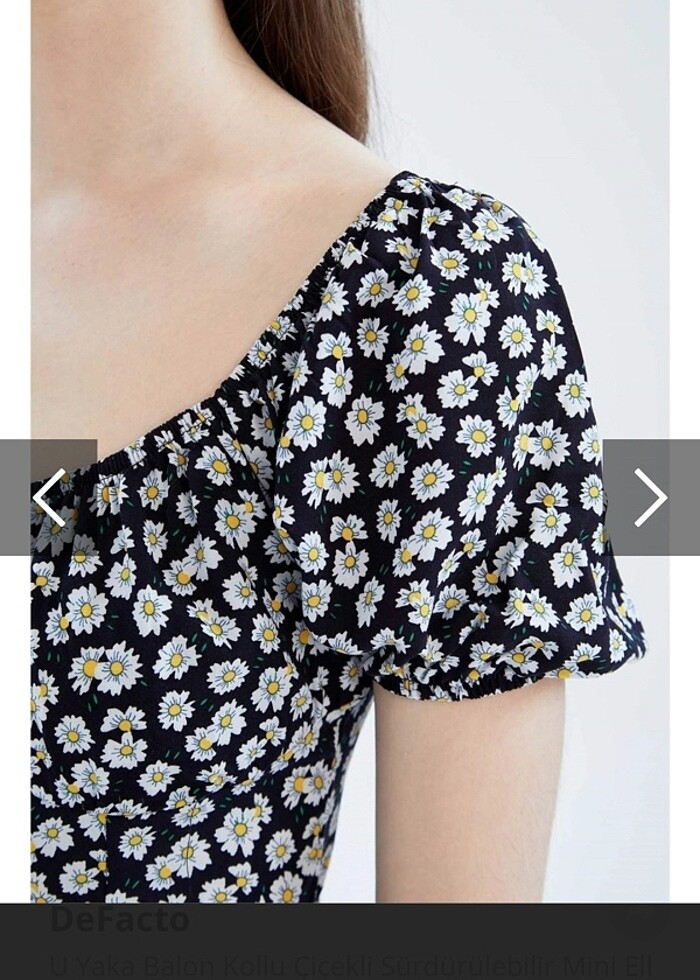 Papatyalı elbise - Görsel 5