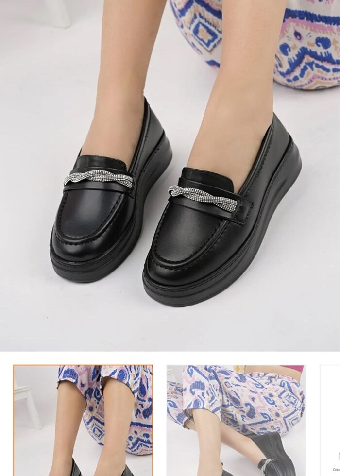 Taşlı loafer - Görsel 3