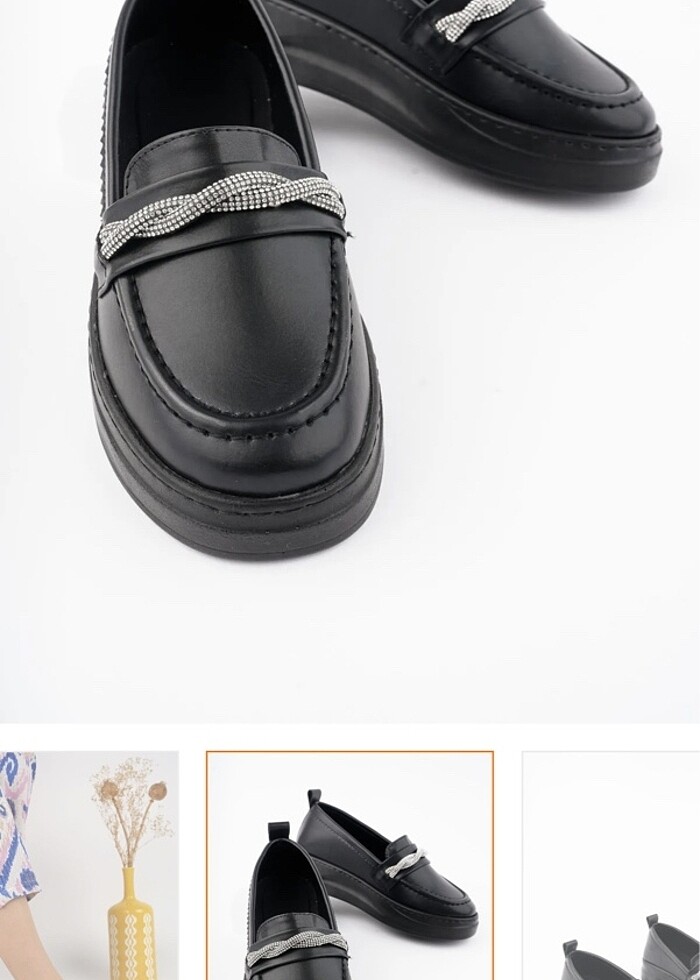 Taşlı loafer - Görsel 4