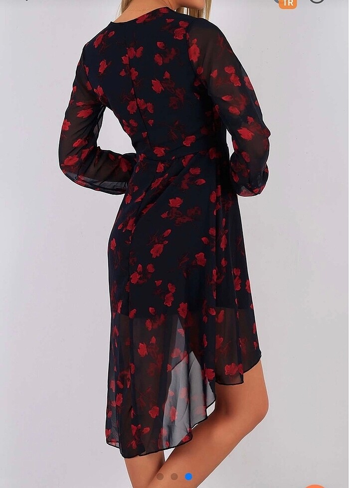 Kruvaze asimetrik elbise - Görsel 2