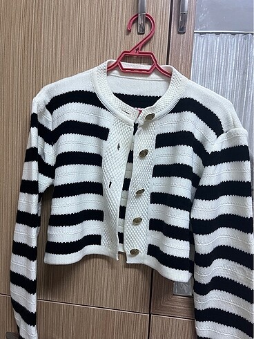 Çizgili kısa ceket - Görsel 6