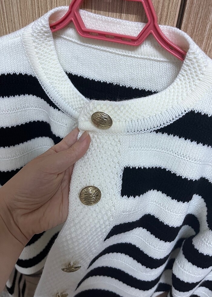 Çizgili kısa ceket - Görsel 4