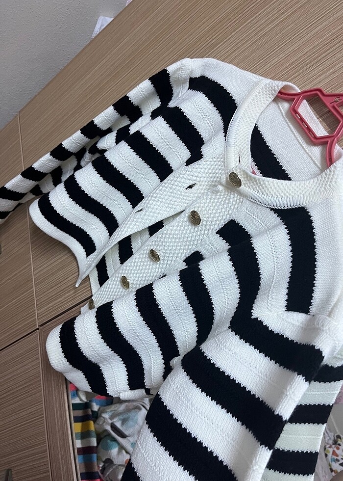 Çizgili kısa ceket - Görsel 3