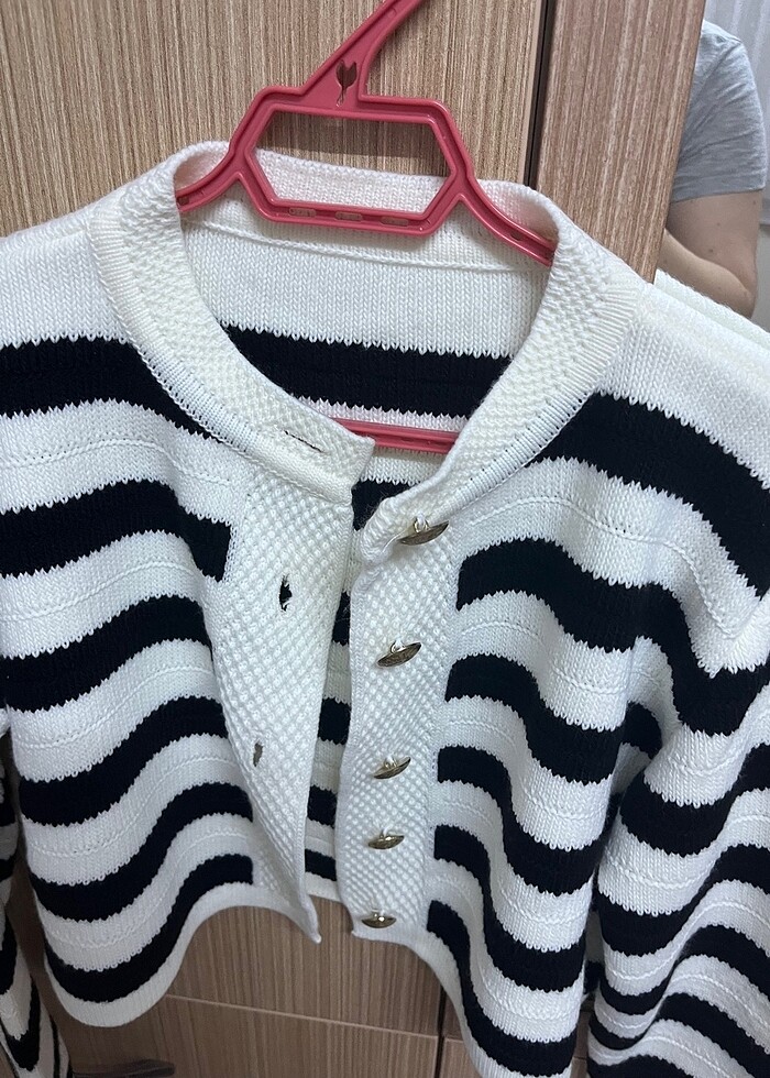 Çizgili kısa ceket - Görsel 5