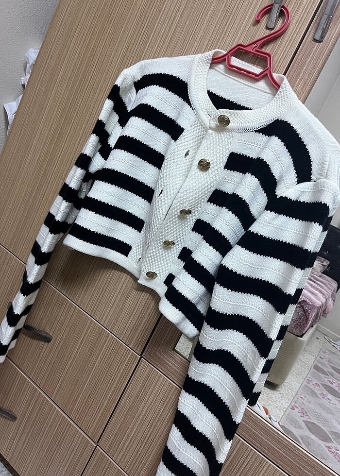 Çizgili kısa ceket - Görsel 2