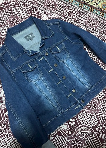 Düğmeli Lacivert Kısa Kollu Denim Ceket - Görsel 3