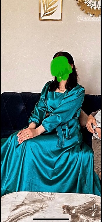 Saten uzun elbise