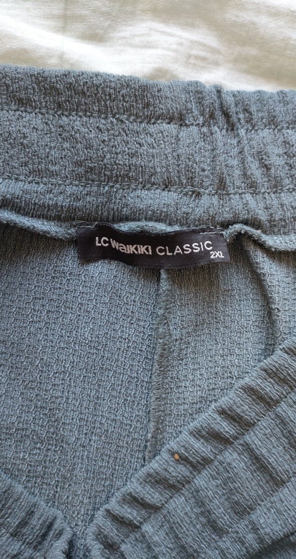 Gri Kadın Keten Pilili Midi Pantolon - Görsel 3