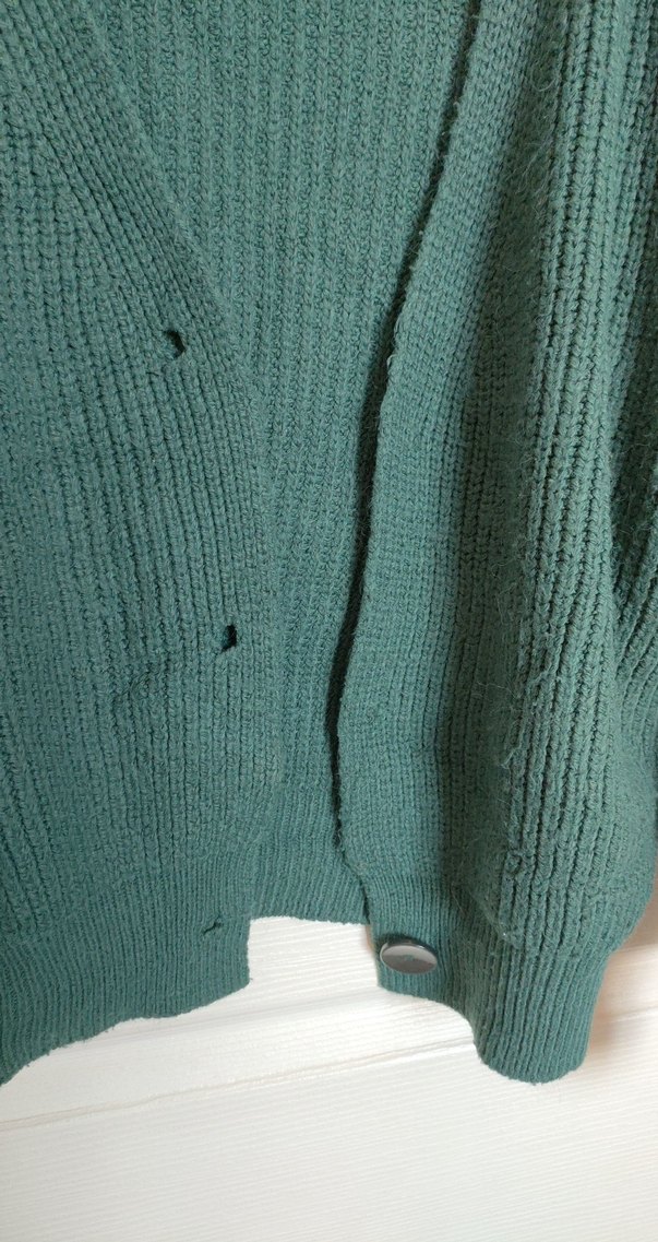 Örgü Yeşil Salaş Kadın Hırka - Görsel 2