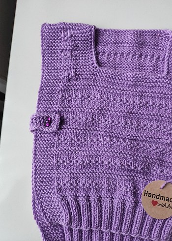 Mor Örgü Süveter kız çocuk - Görsel 3