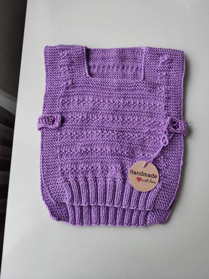 Mor Örgü Süveter kız çocuk - Görsel 2