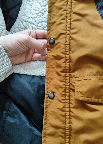 Erkek Çocuk Camel rengi Düğmeli mont - Görsel 6