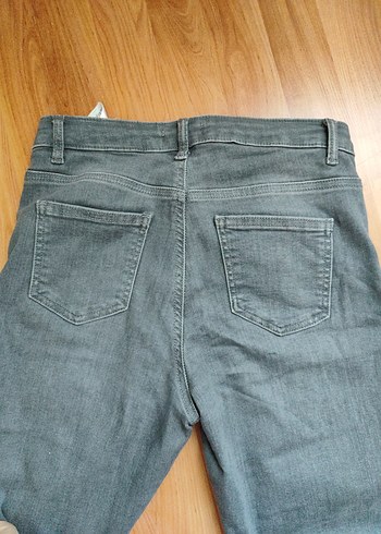 Gri Rahat Kesim Midi Denim Kadın Jean - Görsel 5