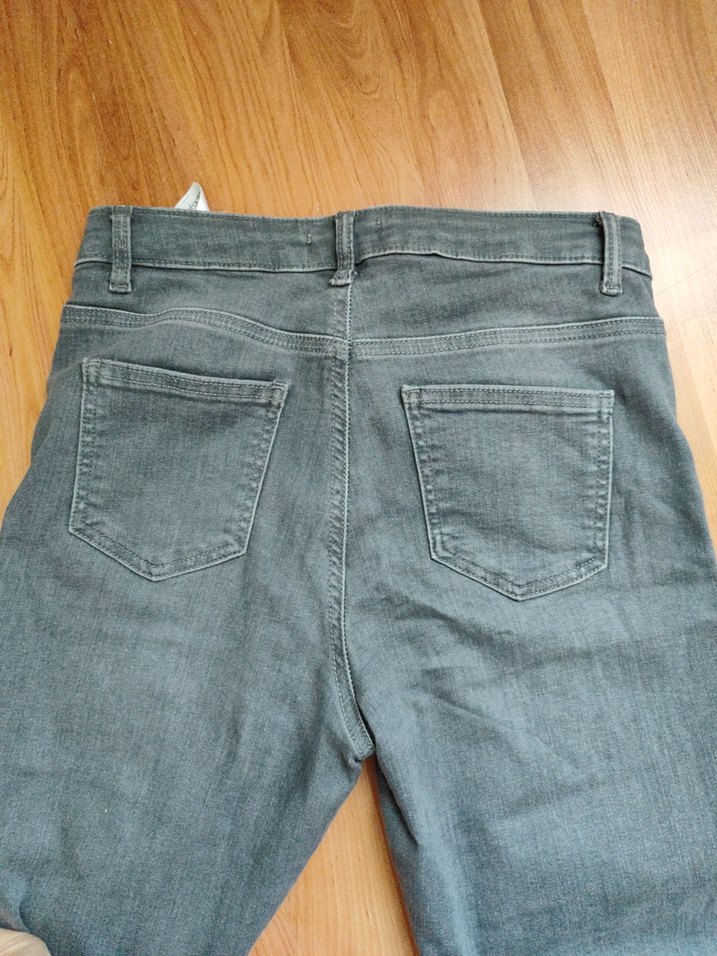 Gri Rahat Kesim Midi Denim Kadın Jean - Görsel 5