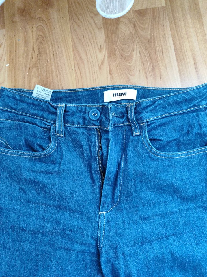 Kadın Lacivert Normal Kesim Denim Pantolon - Görsel 4
