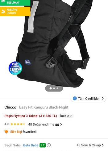 Chicco Siyah ana kucağı / Bebek Taşıyıcı kanguru - Görsel 4