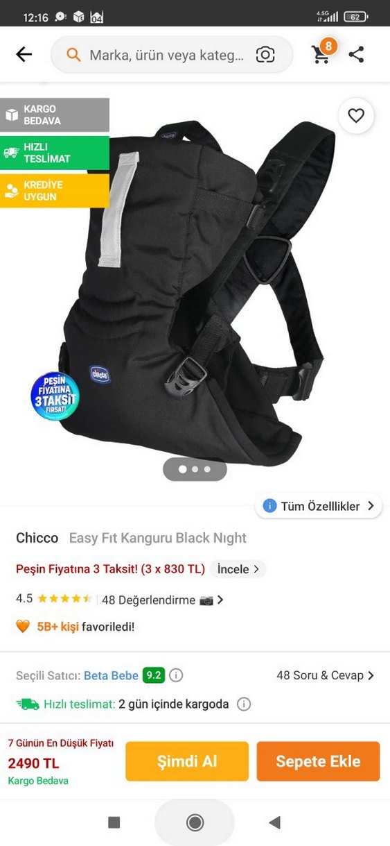 Chicco Siyah ana kucağı / Bebek Taşıyıcı kanguru - Görsel 4