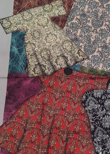 Kaftan desenli sanatsal motifli eşarp - Görsel 2