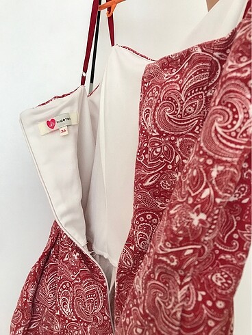 Keten mini askılı elbise - Görsel 5