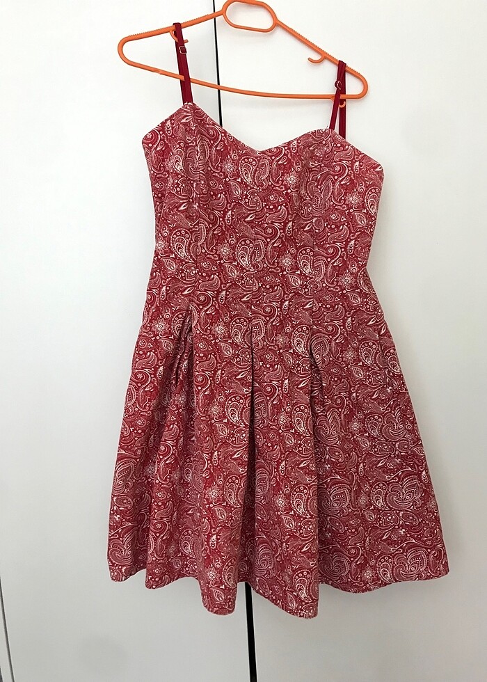 Keten mini askılı elbise - Görsel 2