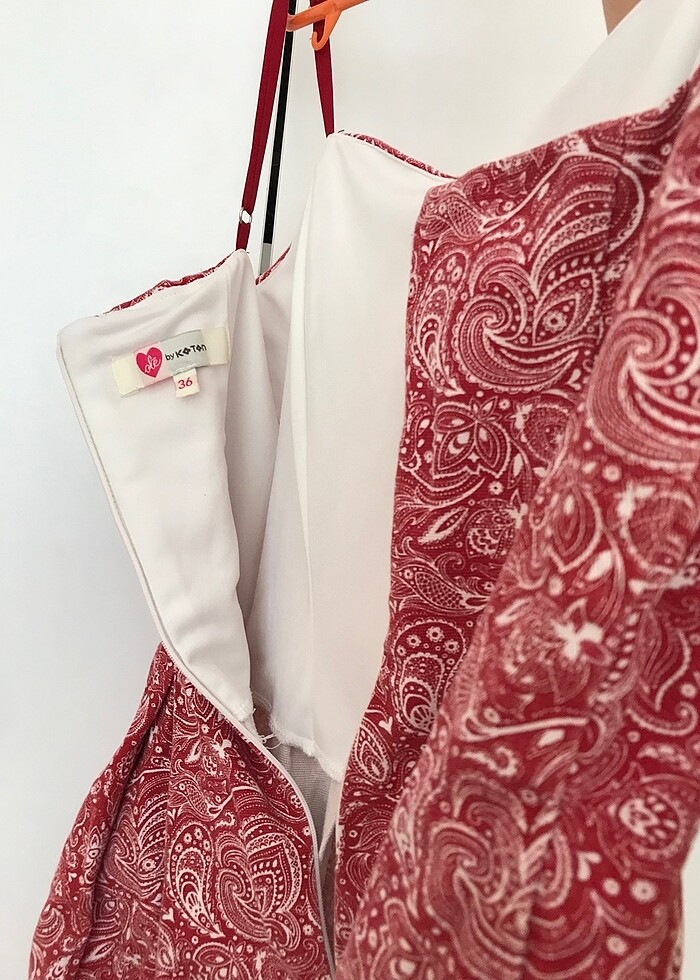 Keten mini askılı elbise - Görsel 5