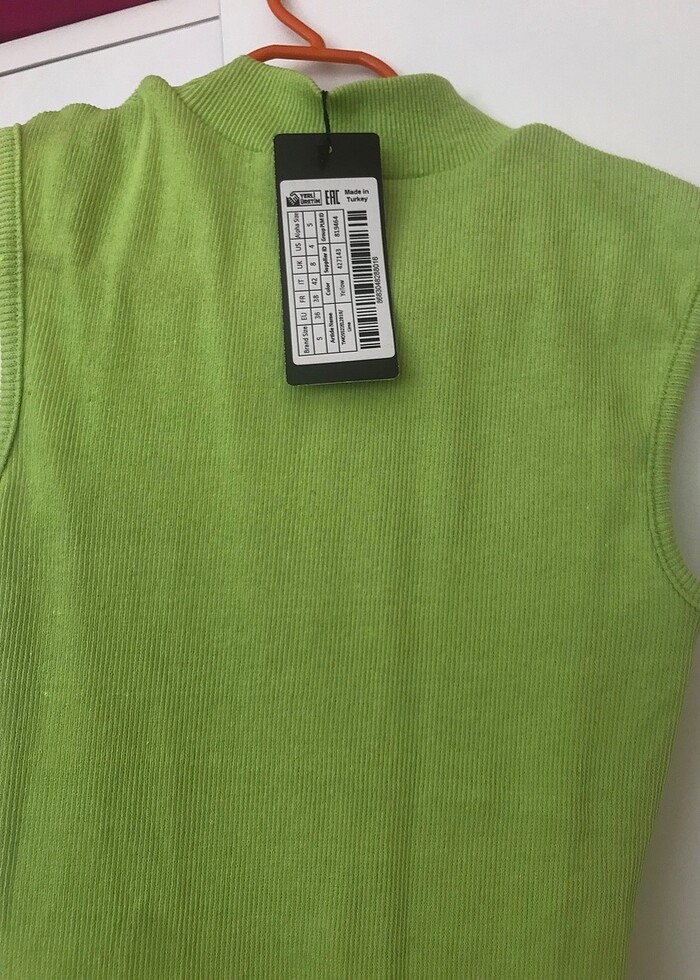 Fıstık yeşili  fitilli midi elbise. - Görsel 5