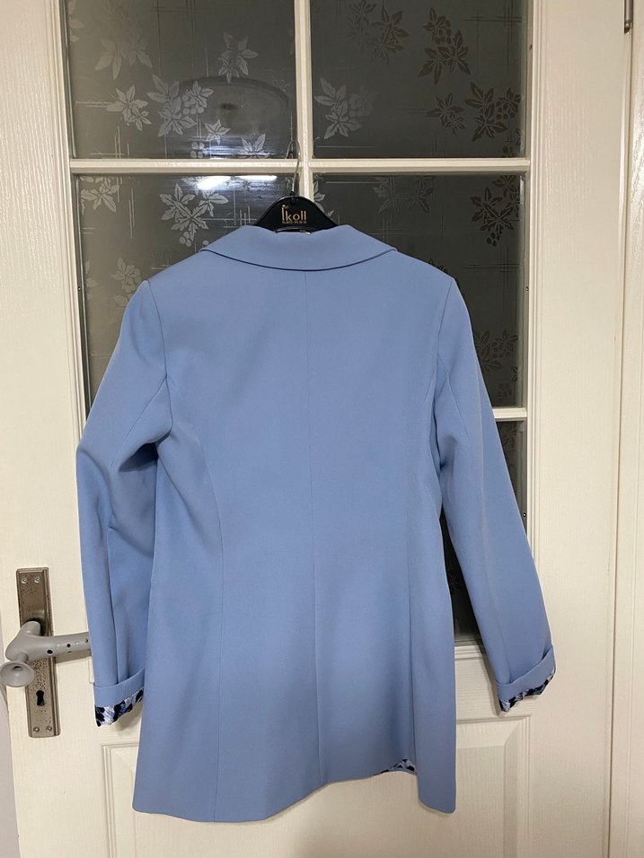 Mavi Düğmeli Kadın Blazer Ceket - Görsel 2