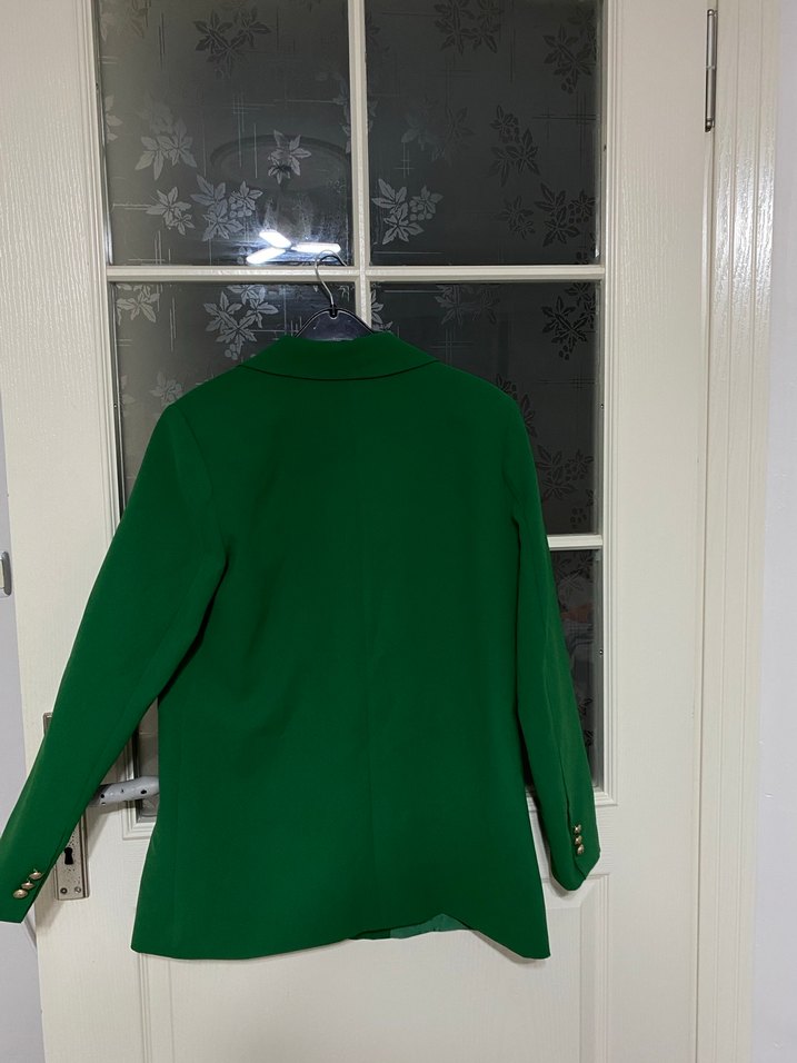 Düğmeli Yeşil Kadın Blazer Ceket - Görsel 2