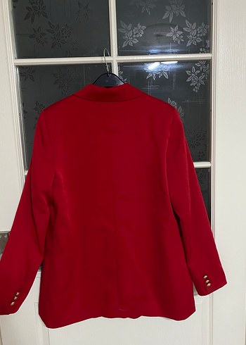 Bordo Düğmeli Kadın Blazer Ceket - Görsel 2