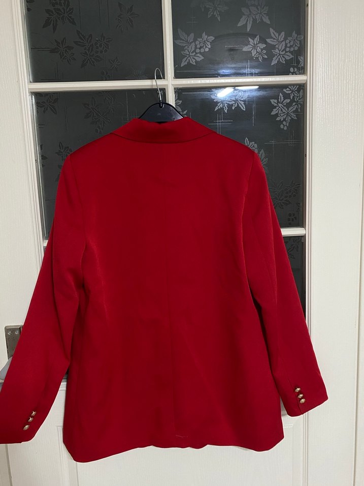 Bordo Düğmeli Kadın Blazer Ceket - Görsel 2