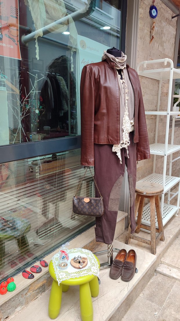 Desa Kahverengi Deri Kadın Ceket - Görsel 5