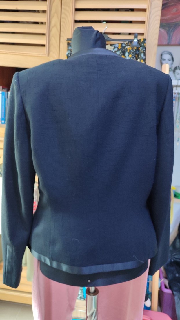 VİNTAGE SİYAH YÜN CEKET - Görsel 4