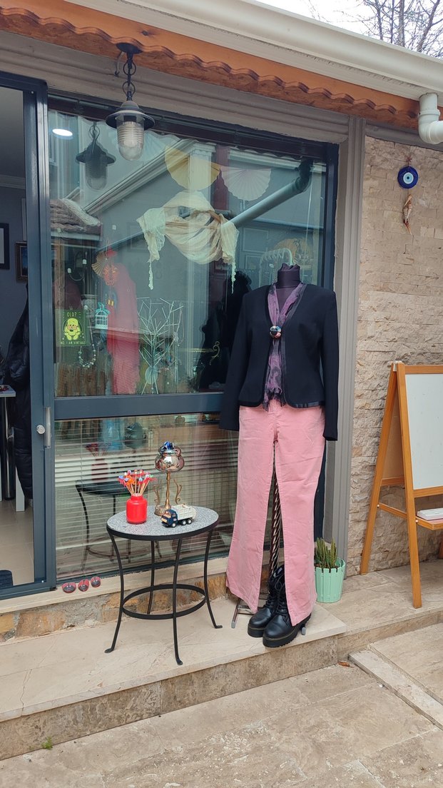 VİNTAGE SİYAH YÜN CEKET - Görsel 3