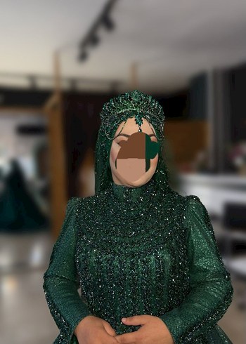Uzun Kol, Yüksek Yaka Yeşil Kadın Bindallı