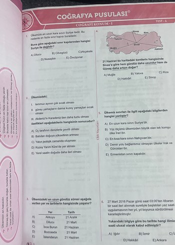 Beden Renk 2025 KPSS Coğrafya Pusulası Soru Bankası