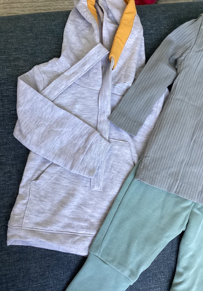 Gri Bebek Erkek Uzun Kollu Pamuklu Takım - Görsel 2