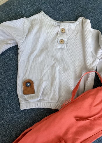 Gri Uzun Kollu Erkek Bebek Takımı - Görsel 2