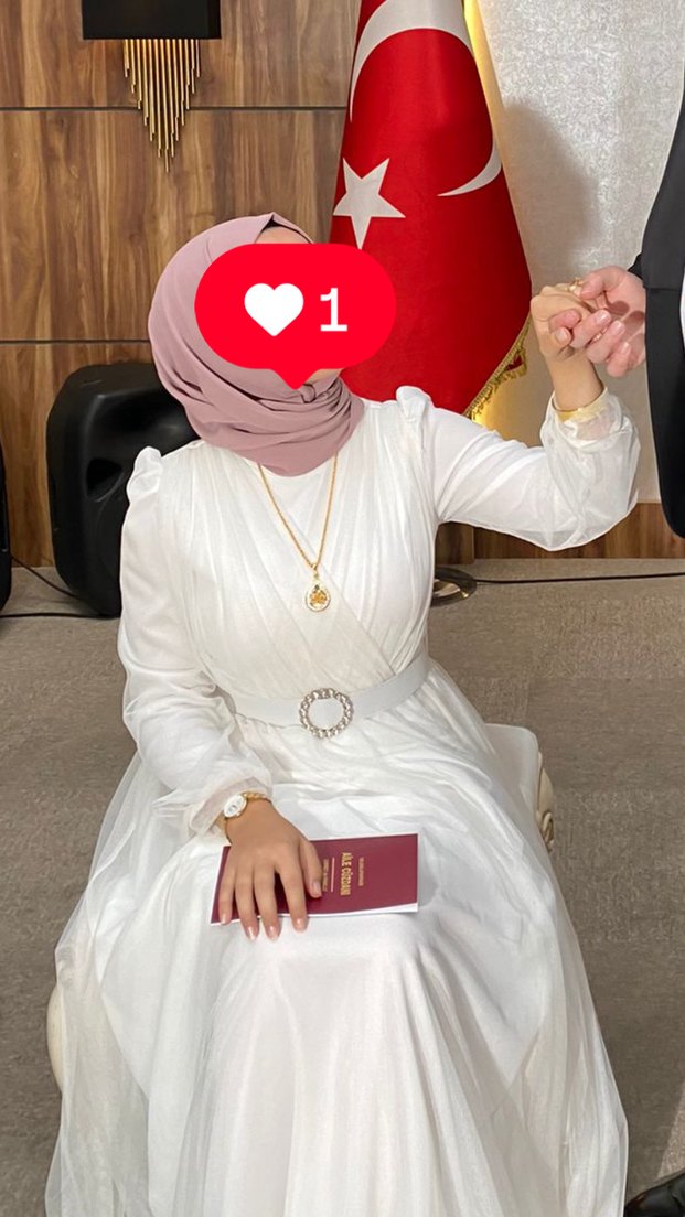 Püsküllü Beyaz Uzun Kollu Nişan Nikah Elbisesi - Görsel 2