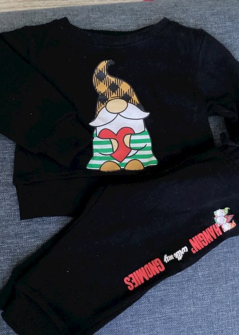 Erkek Çocuk Siyah Baskılı Eşofman Takımı - Görsel 2