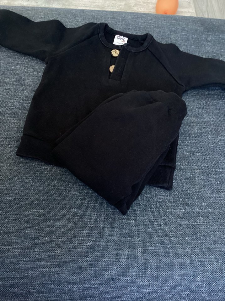 Siyah Uzun Kollu Bebek Takımı - Görsel 3