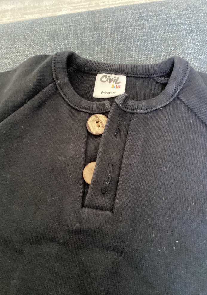 Siyah Uzun Kollu Bebek Takımı - Görsel 2