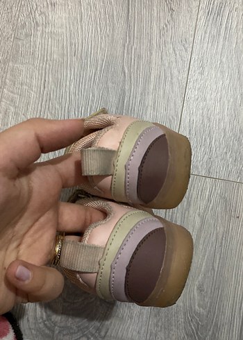 IŞIKLI Bej çocuk Spor Ayakkabı, Cırt Cırtlı, Dolgu Topuk - Görsel 6