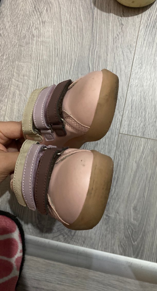 IŞIKLI Bej çocuk Spor Ayakkabı, Cırt Cırtlı, Dolgu Topuk - Görsel 3