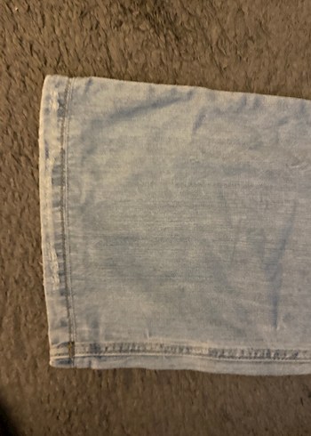 düşük bel Düğmeli Bol Kesim Kadın Kot Pantolon - Görsel 6