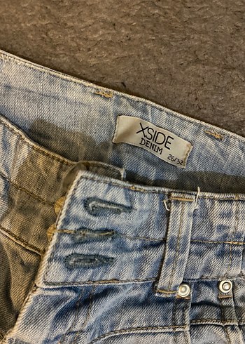 düşük bel Düğmeli Bol Kesim Kadın Kot Pantolon - Görsel 4