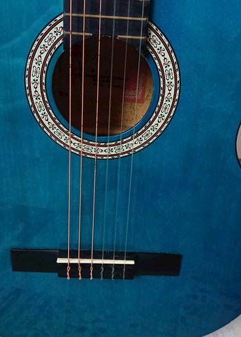 Parlak Mavi Klasik Gitar - Görsel 5