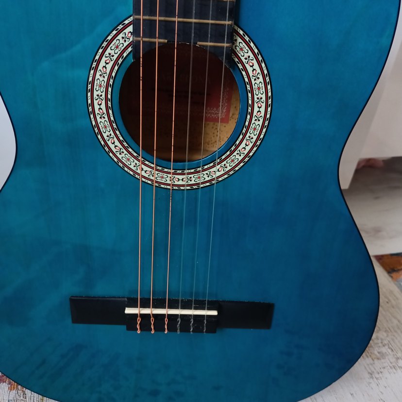 Parlak Mavi Klasik Gitar - Görsel 5