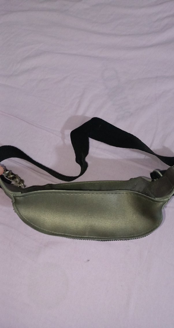 Gri Deri Kadın Bel Çantası - Görsel 2