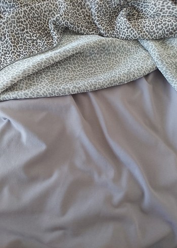 GRI TONLARINDA LEOPAR DESEN SALAS ŞİFON ELBİSE - Görsel 4