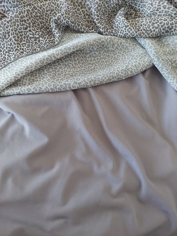 GRI TONLARINDA LEOPAR DESEN SALAS ŞİFON ELBİSE - Görsel 4